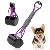 Portable Dog Pooper Scooper for All Surfaces, 23 Inch Long. Pink Pooper Scooper for Small Dog, Cat. Non-Breakable Plastic Dog Poop Picker Upper with
