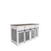 63'' Large Dog Crate Furniture for Double Dog, Wooden Dog Kennel with 2 Drawers,Divider and Sliding Door, Water Resistant Indoor Pets Furniture Style
