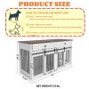 63'' Large Dog Crate Furniture for Double Dog, Wooden Dog Kennel with 2 Drawers,Divider and Sliding Door, Water Resistant Indoor Pets Furniture Style