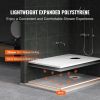 Shower Curb Kit, 60"x38" Shower Pan Kit with 6.3" Offset Drain, Lightweight EPS Shower Installation Kits with 2 Waterproof Cloths, Shower Pan Slope S