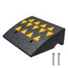 Rubber Curb Ramp 6" Rise Height Sidewalk Curb Ramp, 14.6" Width 19.3" Length Driveway Ramp for Curb, 15T Heavy Duty Rubber Ramp for Forklifts, Trucks