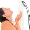 Handheld Shower Head Stainless High Pressure 5 Spray Settings Massage Spa Showerhead Chrome Face with Check Valve 5ft Steel Hose Adjustable Angle Bra