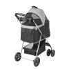 Pet Stroller, 4 Wheels Dog Stroller Rotate with Brakes, 35lbs Weight Capacity, Puppy Stroller with Detachable Carrier, Storage Basket and Cup Holder,