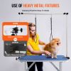 Pet Grooming Table Two Arms with Clamp, 36''x24'' Dog Grooming Station, Foldable Pets Grooming Stand for Medium and Small Dogs, Free No Sit Haunch Ho