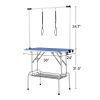 Pet Grooming Table Two Arms with Clamp, 36''x24'' Dog Grooming Station, Foldable Pets Grooming Stand for Medium and Small Dogs, Free No Sit Haunch Ho
