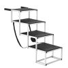 Dog Stair for Cars, Wide 4-step Dog Car Steps, Folding Dog Car Ramp with Nonslip Surface, Portable Pet Steps Lightweight Aluminum for Car, SUV and Tr