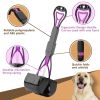 Portable Dog Pooper Scooper for All Surfaces, 23 Inch Long. Pink Pooper Scooper for Small Dog, Cat. Non-Breakable Plastic Dog Poop Picker Upper with
