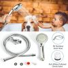Handheld Shower Head Stainless High Pressure 5 Spray Settings Massage Spa Showerhead Chrome Face with Check Valve 5ft Steel Hose Adjustable Angle Bra