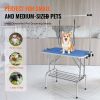 Pet Grooming Table Two Arms with Clamp, 36''x24'' Dog Grooming Station, Foldable Pets Grooming Stand for Medium and Small Dogs, Free No Sit Haunch Ho