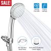 Handheld Shower Head Stainless High Pressure 5 Spray Settings Massage Spa Showerhead Chrome Face with Check Valve 5ft Steel Hose Adjustable Angle Bra