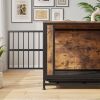 Dog Crate Furniture, Wooden Dog Crate Table, 32.8" Dog Kennel with 2 Sliding Doors and Thick Iron Door Frame, Decorative Pet Crate House for Medium/S