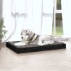 Dog Bed Black Solid pine wood 40.0 x 29.1 x 3.5 in Durable