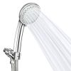 Handheld Shower Head Stainless High Pressure 5 Spray Settings Massage Spa Showerhead Chrome Face with Check Valve 5ft Steel Hose Adjustable Angle Bra