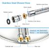 Handheld Shower Head Stainless High Pressure 5 Spray Settings Massage Spa Showerhead Chrome Face with Check Valve 5ft Steel Hose Adjustable Angle Bra