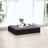 Dog Bed Black Solid pine wood 20.3 x 17.3 x 3.5 in Durable
