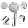 Handheld Shower Head Stainless High Pressure 5 Spray Settings Massage Spa Showerhead Chrome Face with Check Valve 5ft Steel Hose Adjustable Angle Bra