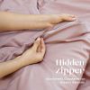 Pink Duvet Cover Queen Size Microfiber Duvet Cover with Zipper Duvet Cover Set of 1 Down Comforter Cover with 2 Pillow Shams Luxury Comforter Cover Q