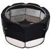 Dog Playpen Black and cream Polyester and steel Medium Foldable