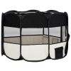Dog Playpen Black and cream Polyester and steel Medium Foldable
