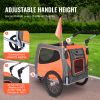 Dog Bike Trailer, Supports up to 66 lbs, 2-in-1 Pet Stroller Cart Bicycle Carrier, Easy Folding Cart Frame with Quick Release Wheels, Universal Bicyc