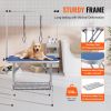 Pet Grooming Table Two Arms with Clamp, 36''x24'' Dog Grooming Station, Foldable Pets Grooming Stand for Medium and Small Dogs, Free No Sit Haunch Ho