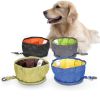 boDog Cat Bowl Open Air Travel Food Holder Folding Foldable Feeder Dish Water Bowl Food Stockpiling Bag Pet Nibble Plate Drink Waterproof