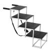Dog Stair for Cars, Wide 4-step Dog Car Steps, Folding Dog Car Ramp with Nonslip Surface, Portable Pet Steps Lightweight Aluminum for Car, SUV and Tr
