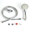 Handheld Shower Head Stainless High Pressure 5 Spray Settings Massage Spa Showerhead Chrome Face with Check Valve 5ft Steel Hose Adjustable Angle Bra