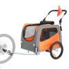 Dog Bike Trailer, Supports up to 66 lbs, 2-in-1 Pet Stroller Cart Bicycle Carrier, Easy Folding Cart Frame with Quick Release Wheels, Universal Bicyc
