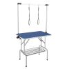 Pet Grooming Table Two Arms with Clamp, 36''x24'' Dog Grooming Station, Foldable Pets Grooming Stand for Medium and Small Dogs, Free No Sit Haunch Ho