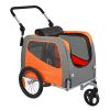 Dog Bike Trailer, Supports up to 66 lbs, 2-in-1 Pet Stroller Cart Bicycle Carrier, Easy Folding Cart Frame with Quick Release Wheels, Universal Bicyc