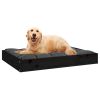 Dog Bed Black Solid pine wood 28.1 x 21.3 x 3.5 in Durable