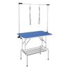 Pet Grooming Table Two Arms with Clamp, 36''x24'' Dog Grooming Station, Foldable Pets Grooming Stand for Medium and Small Dogs, Free No Sit Haunch Ho