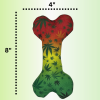 Stoned to da Bone, Cute Stuffed Rasta Leaf Bone Dog Toy, Funny Squeaky Weed Toy, Cool Plush Novelty 420 Gift for for Puppies & Small, Medium & Large