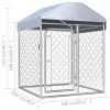 Dog Kennel Silver Galvanized steel, Polyethylene Large Locks