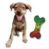 Stoned to da Bone, Cute Stuffed Rasta Leaf Bone Dog Toy, Funny Squeaky Weed Toy, Cool Plush Novelty 420 Gift for for Puppies & Small, Medium & Large