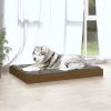 Dog Bed Honey Brown Solid Pine Wood 40.0 x 29.1 x 3.5 in Durable