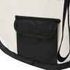 Dog Playpen Black and cream Polyester and steel Medium Foldable
