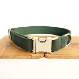 MUTTCO pet collar bow traction set (Option: Green A-M)