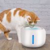 2.5L 84.54OZ Pet Water Fountain Smart Pet Drinking Fountain with LED Light 7 Pack Replaceable Filters Water Level Quiet Pump Dry-Run Protection Cat D