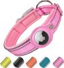 Reflective AirTag Dog Collar; ivienx Apple Air Tag Heavy Duty Dog Collar [Wide] Padded Pet Collar with AirTag Case Holder Accessories for Small Mediu