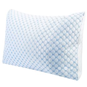 Cooling Memory Foam Pillow Ventilated Soft Bed Pillow with Cooling Gel Infused Memory Foam Heat Moisture Reducing Cooling Fiber Breathable Machine Wa (size: King_1Pc)